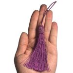 Kit 5 Pingente Tassel 9cm Roxo Com Detalhe em Dourado 