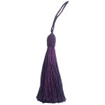 Kit 5 Pingente Tassel 9cm Roxo Com Detalhe em Dourado 