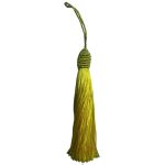 Pingente Tassel 9cm Amarelo Com Detalhe em Dourado