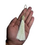 Kit 5 Pingente Tassel 9cm Off White Com Detalhe em Dourado