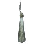 Kit 5 Pingente Tassel 9cm Off White Com Detalhe em Dourado