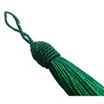 Kit 10 Pingente Tassel 9cm Verde Bandeira Com Detalhe em Dourado