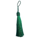 Kit 10 Pingente Tassel 9cm Verde Bandeira Com Detalhe em Dourado