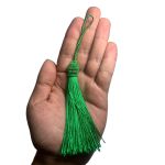 Kit 10 Pingente Tassel 9cm Verde Bandeira Com Detalhe em Dourado