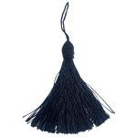 Kit 10 Pingente Tassel 9cm Preto Com Detalhe em Dourado