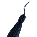 Kit 10 Pingente Tassel 9cm Preto Com Detalhe em Dourado