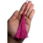 Pingente Tassel 9cm Rosa Pink Com Detalhe em Dourado