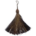 Pingente Tassel 9cm Marrom Com Detalhe em Dourado 
