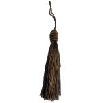 Pingente Tassel 9cm Marrom Com Detalhe em Dourado 