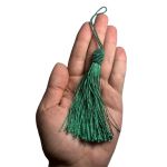 Kit 10 Pingente Tassel 9cm Verde Militar Com Detalhe em Dourado