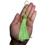 Kit 10 Pingente Tassel 9cm Verde Limão Com Detalhe em Dourado