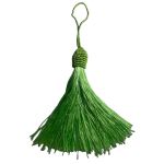 Kit 10 Pingente Tassel 9cm Verde Limão Com Detalhe em Dourado