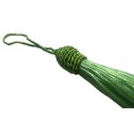 Kit 10 Pingente Tassel 9cm Verde Limão Com Detalhe em Dourado