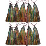 Kit 10 Pingente Tassel 9cm Colorido C/ Detalhe Metal Níquel Artesanato