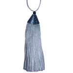 Kit 5 Pingente Tassel 9cm Branco C/ Detalhe Metal Níquel Artesanato