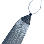 Kit 5 Pingente Tassel 9cm Branco C/ Detalhe Metal Níquel Artesanato