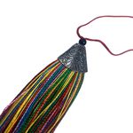Kit 10 Pingente Tassel 9cm Colorido C/ Detalhe Metal Níquel Artesanato