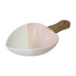 Mini Panela Poele CoracaoRosa/branco C/bambu 5 X 10.5 X 27