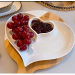 Petisqueira coração porcelana 24 cm 