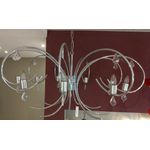 Lustre Abante Metal Cromado e Cristal Clear 1,10mt diam 9 lâmp E-14