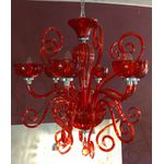 Lustre Alessia Vidro Vermelho 71x6 E14 (FL)