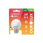 LÂMPADA LED BOLINHA S30 4W BIV 6500K 20000 (LUZ BRANCA) - OUROLUX