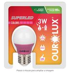 Lâmpada Superled S30 Colors 3W Bivolt ROSA 05430 - OUROLUX