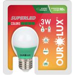 Lâmpada Superled S30 Colors 3W Bivolt VERde 05431 - OUROLUX