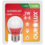 Lâmpada Superled S30 Colors 3W Bivolt VERMELHA 05434 - OUROLUX