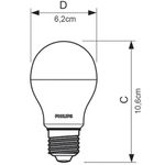 Lâmpada Led Bulbo 11w Bivolt 1018LM - 3000K - Philips