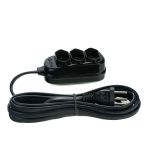 EXT 2P+T PRETA C/5M C/3TOM 10A FIOLUX - 25300305111