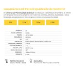 PAINEL LED EMBUTIR QUADRADO 24WXBIV 6000K LED BEE LL-1159