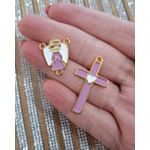 KIT ENTREMEIO E CRUZ INFANTIL OURO ML6075 .