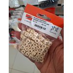 MIÇANGA QUADRADA MADEIRA COM LETRA 8MM 30G 379 .