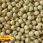 Bolas de Madeira Bege Claro Tamanhos 06/08/14 e 24MM - 50g