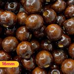 Bolas de Madeira Marrom Escuro Tamanhos 06/16 e 30MM - 50g