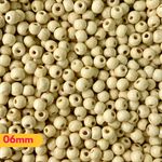 Bolas de Madeira Bege Claro Tamanhos 06/08/14 e 24MM - 50g