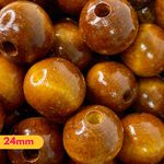 Bolas de Madeira Marrom Tamanhos 06/14/24 e 30MM - 50g