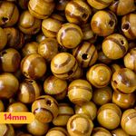 Bolas de Madeira Marrom Tamanhos 06/14/24 e 30MM - 50g