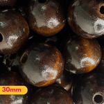 Bolas de Madeira Marrom Escuro Tamanhos 06/16 e 30MM - 50g