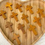 Entremeios Cruz Madeira - 5 Unidades - 2,5X4cm , 2X3cm e 1,5X2cm