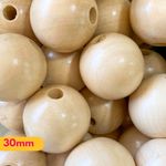 Bolas de Madeira Bege Claro Tamanhos 06/08/14/20/24 e 30MM - 50g
