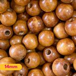 Bolas de Madeira Marrom Tamanhos 06/14/20/24 e 30MM - 50g