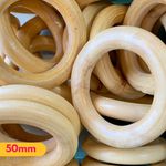 ARGOLAS DE MADEIRA BEGE CLARO TAMANHOS 30/40 E 50MM - 10 UNIDADES