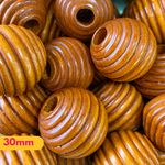 Bolas de Madeira Marrom Tamanhos 06/14/20/24 e 30MM - 50g