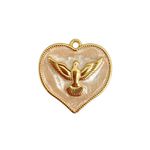 Pingente Dourado Espírito Santo Resina Perola