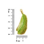 Pingente Dourado Folha C/ Resina - 1 Unidade