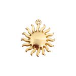 Pingente Grande Sol Dourado Liso - 1 Unidade