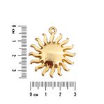 Pingente Grande Sol Dourado Liso - 1 Unidade