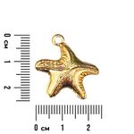 Pingente Estrela do Mar Trabalhada Dourado - 2 Unidades